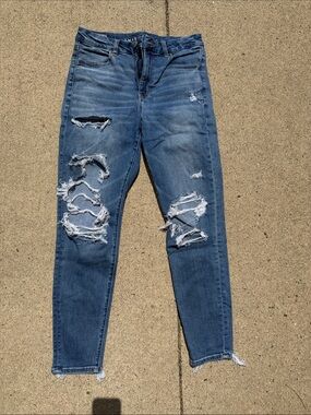American Eagle Outfitters Distressed Blue Skinny Jeans